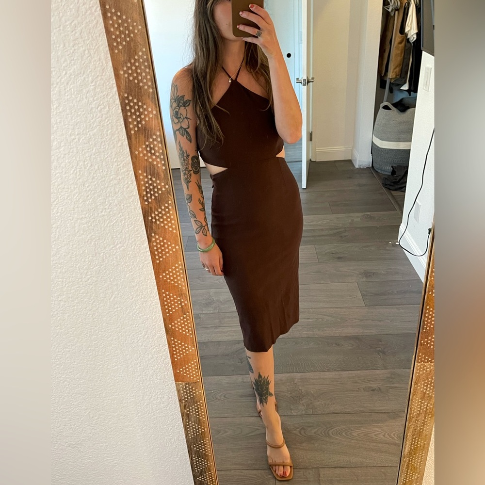 Princess Polly brown midi dress